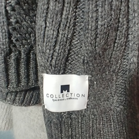 CABLE KNIT SCARF - GREY - MICHAEL STRAHAN - Picture 2 of 4